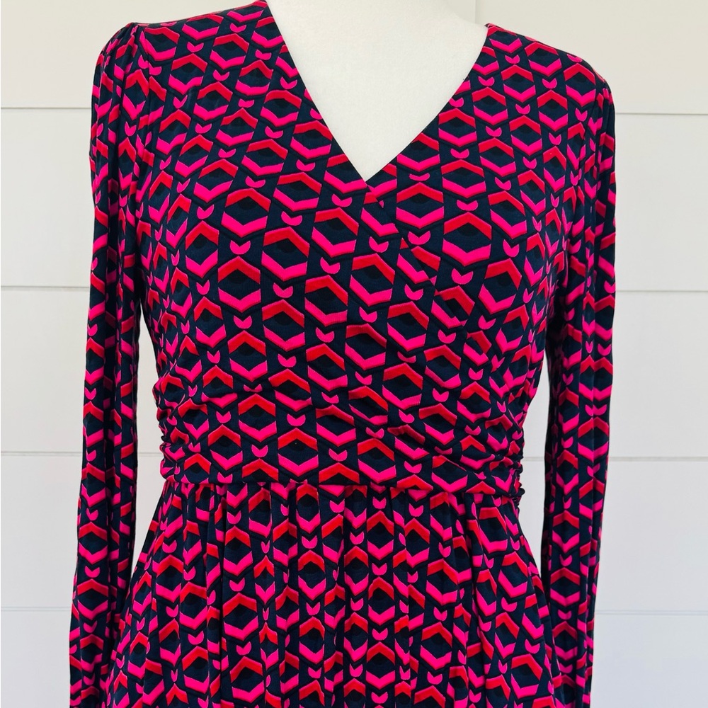 Boden Long Sleeve Dress - Pink and Black